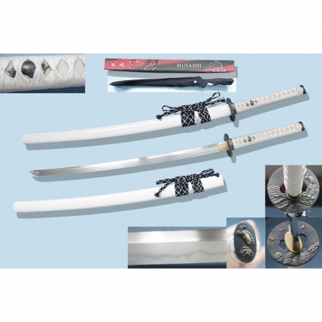 Musashi Damašková Katana Bílá