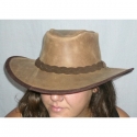 Australský klobouk kožený hnědý