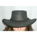 Australský klobouk kožený černý