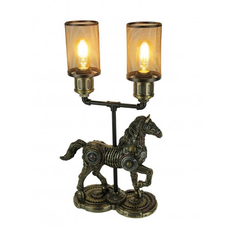 Mechanický kůň Steampunk lampa