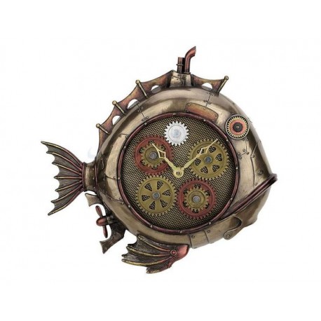 Mechanická ryba hodiny Steampunk soška