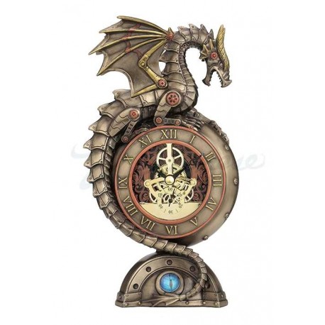 Steampunk mechanický drak a hodiny
